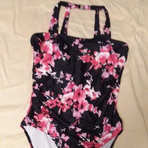 Cherry Blossom Pattern Plus Size Swimsuit